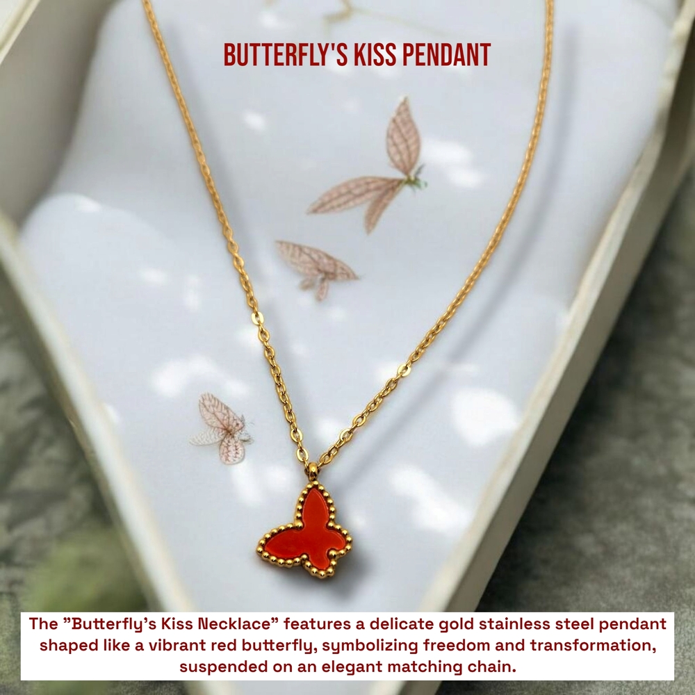 Butterfly's Kiss Gold Necklace
